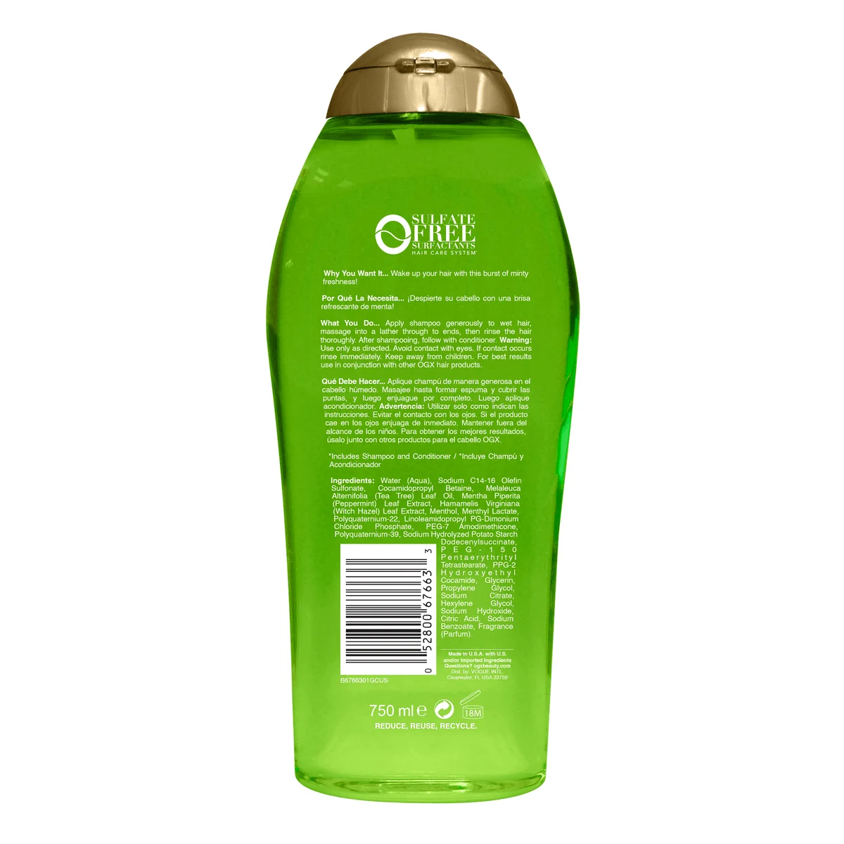 Extra Strength Refreshing Scalp + Teatree Mint Salon Size Shampoo 25.4 fl oz (2)