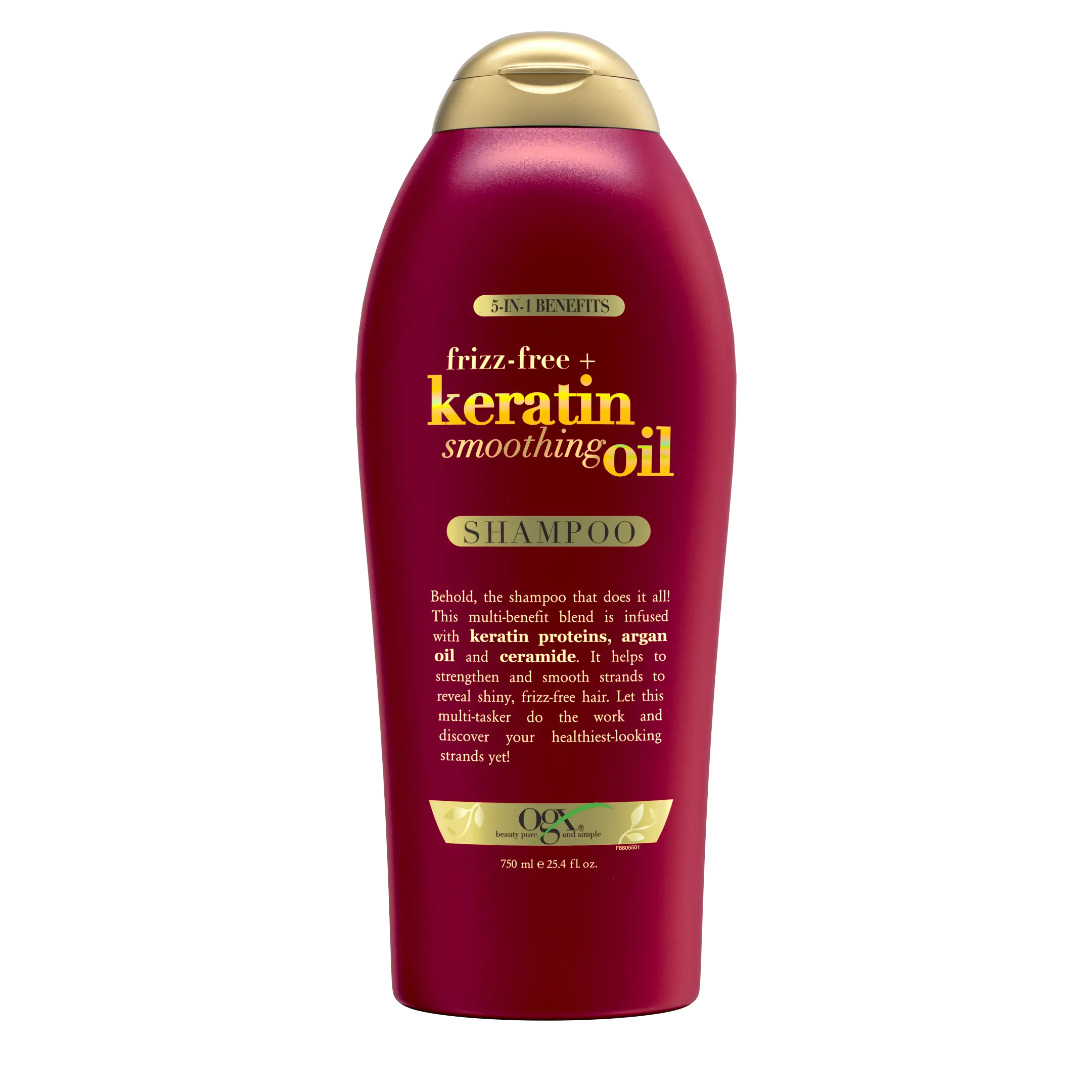 Frizz-Free Keratin Smoothing Oil Shampoo for Frizzy Hair 25.4 fl oz