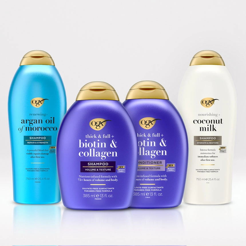 Image displaying OGX Shampoos and Conditioners